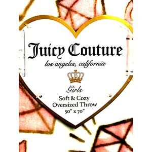 Juicy Couture Diamonds Plush Throw 50x70 Soft Designer Blanket Cozy Home Decor